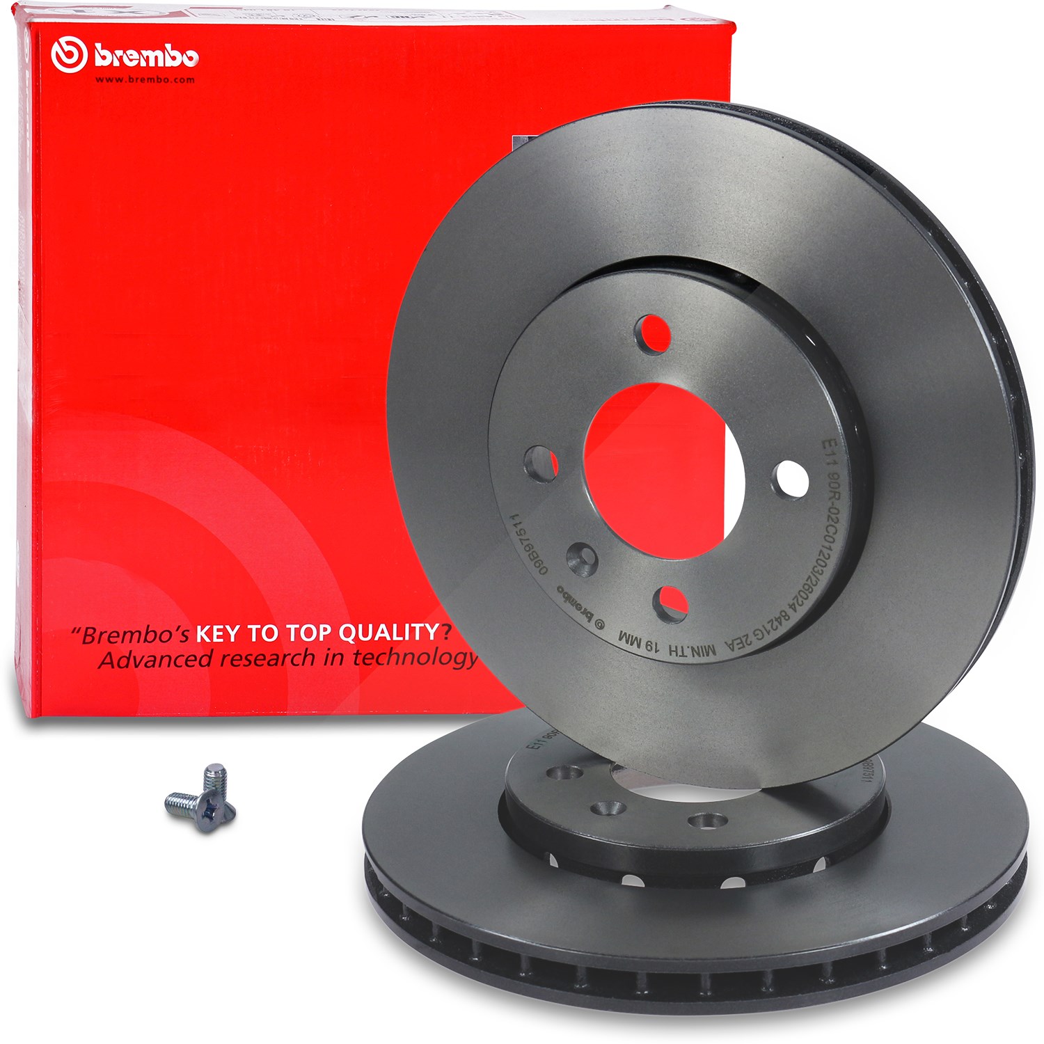 Brembo Bremsscheibe belüftet vorne [Hersteller-Nr. 09.B975.11] für Skoda, VW, Seat
