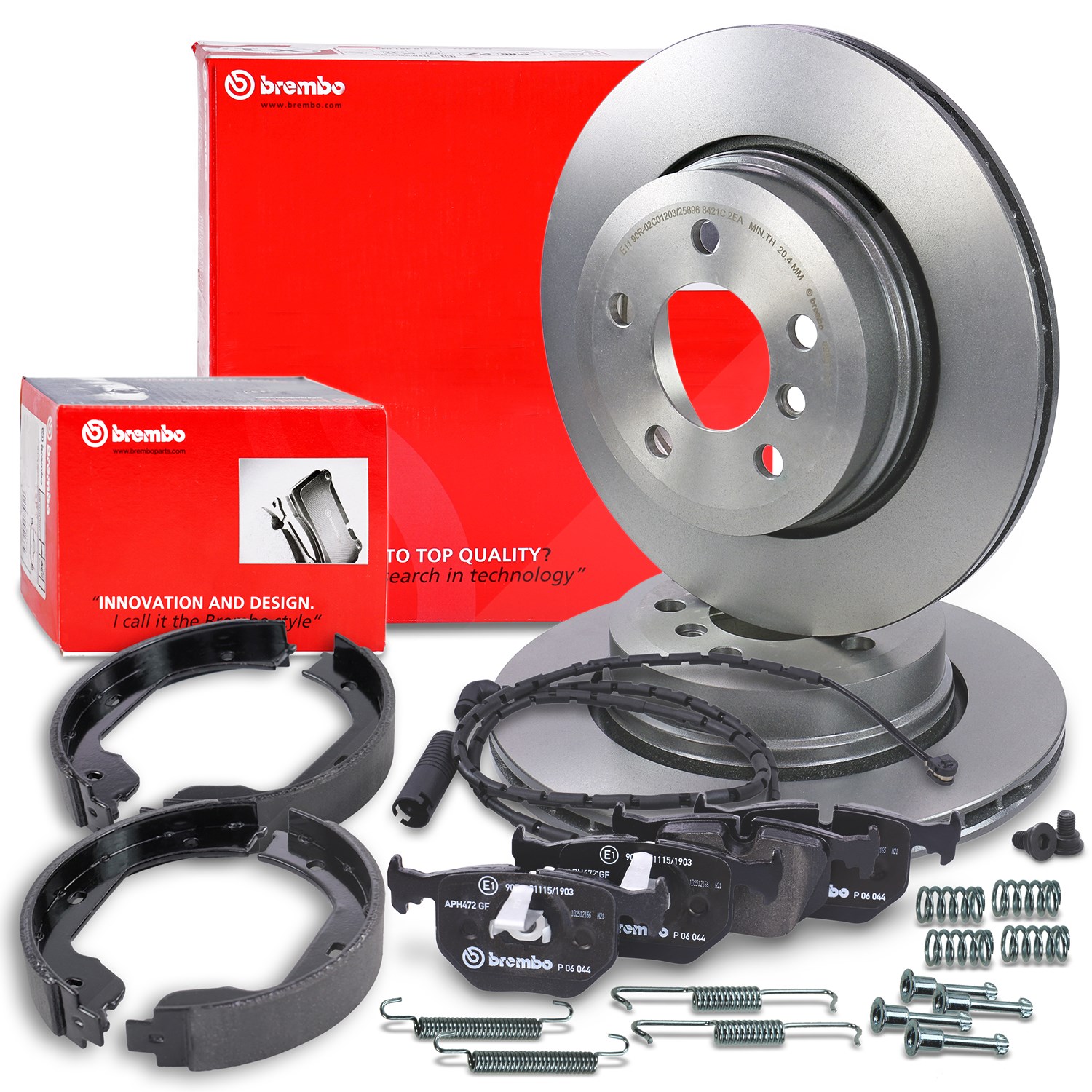 Brembo Bremsscheiben +Beläge +VWK +Handbremse hinten [Hersteller-Nr. 40438817] für BMW