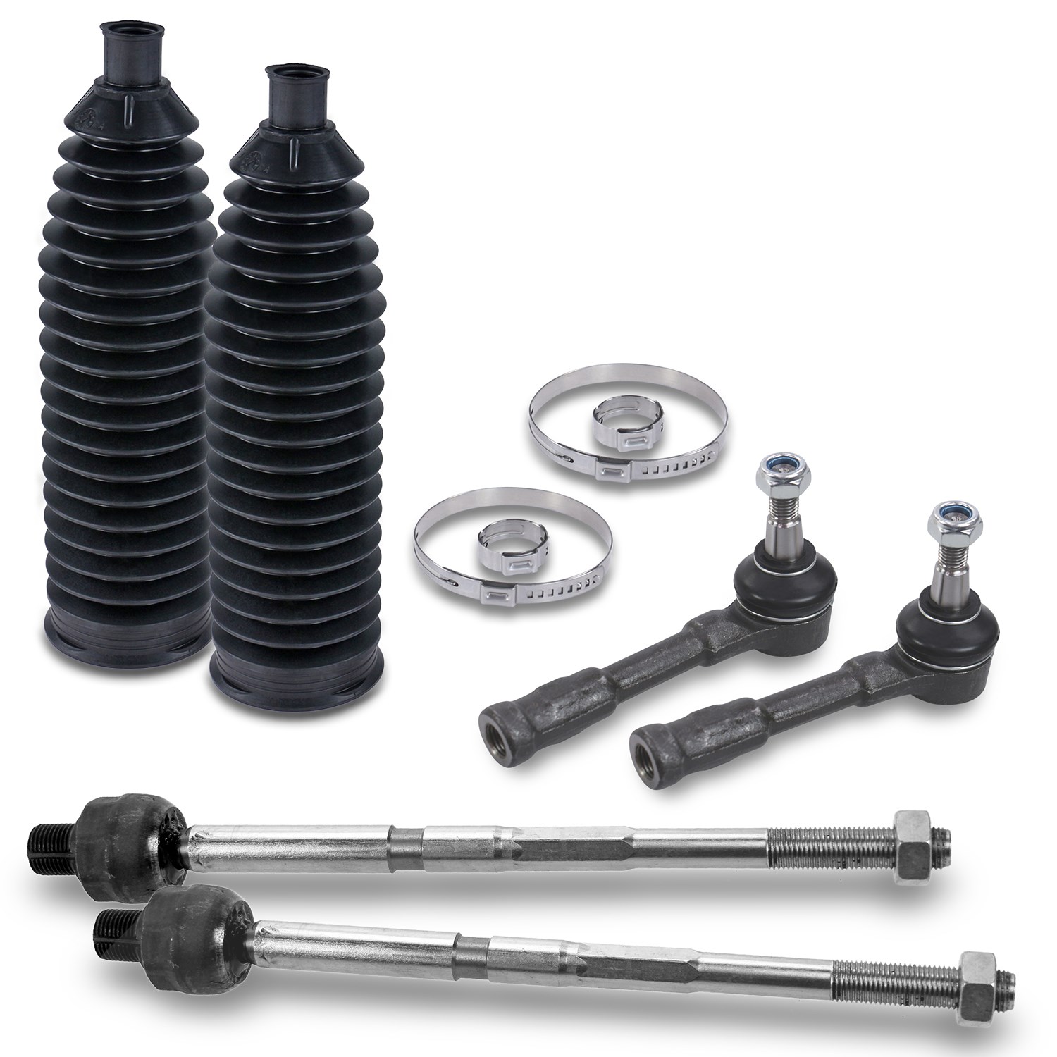 Bestprice 2x Spurstange +2x Spurstangenkopf +Lenkmanschetten vorne [Hersteller-Nr. 40438371] für Vauxhall, Opel