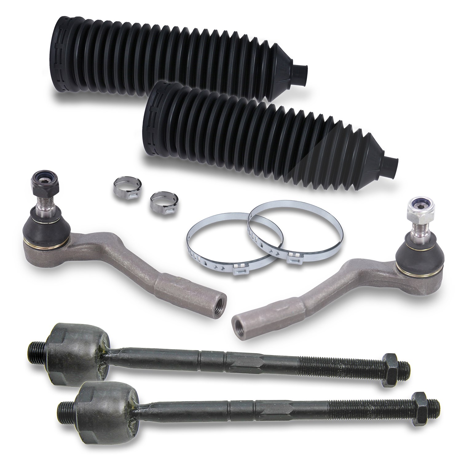 Bestprice 2x Spurstange +2x Spurstangenkopf +Lenkmanschetten vorne [Hersteller-Nr. 40438427] für Mercedes-Benz