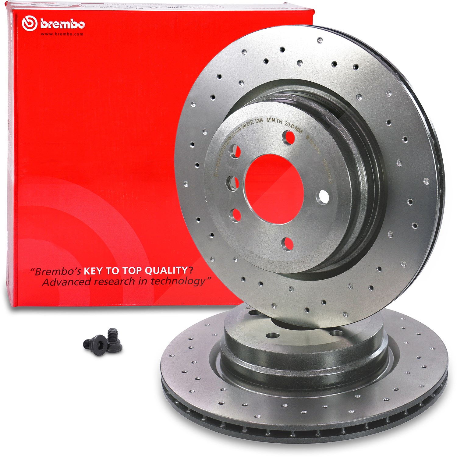 Brembo Bremsscheibe gelocht belüftet hinten [Hersteller-Nr. 09.A270.1X] für BMW