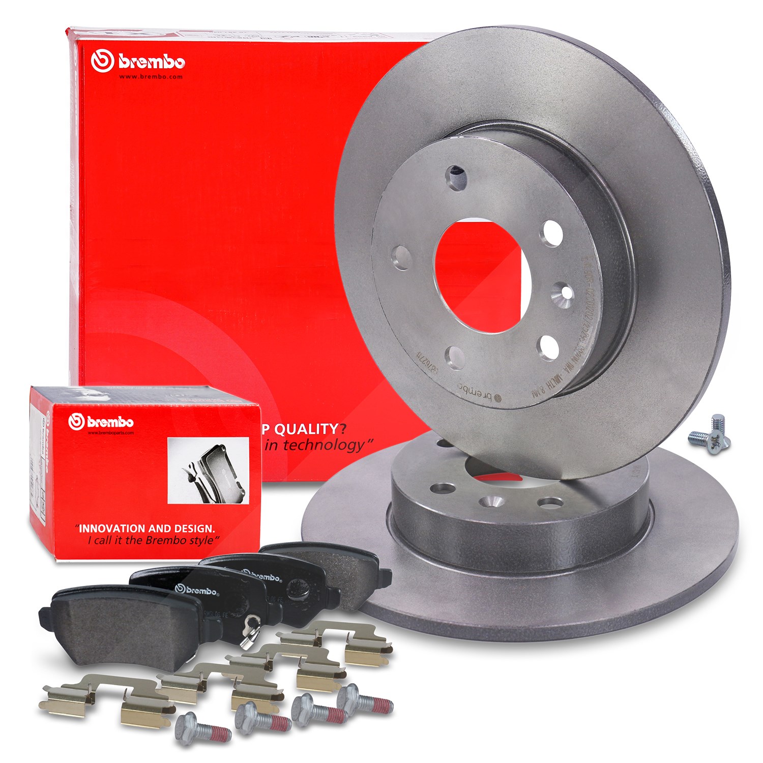Brembo Bremsscheiben +Bremsbeläge hinten [Hersteller-Nr. 40435304] für Vauxhall, Opel, Chevrolet