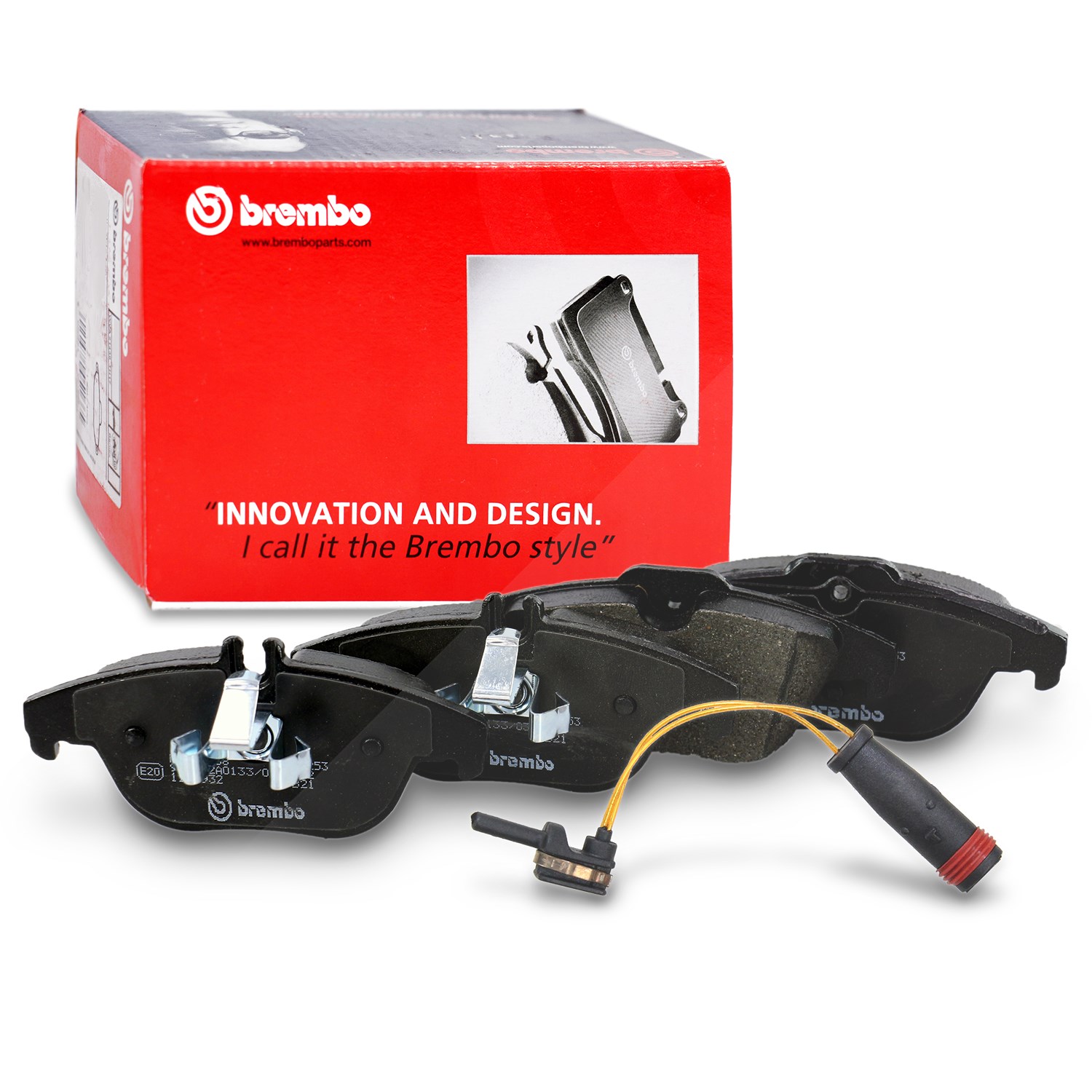 Brembo Bremsbelagsatz +Warnkontakt hinten [Hersteller-Nr. 40438643] für Mercedes-Benz