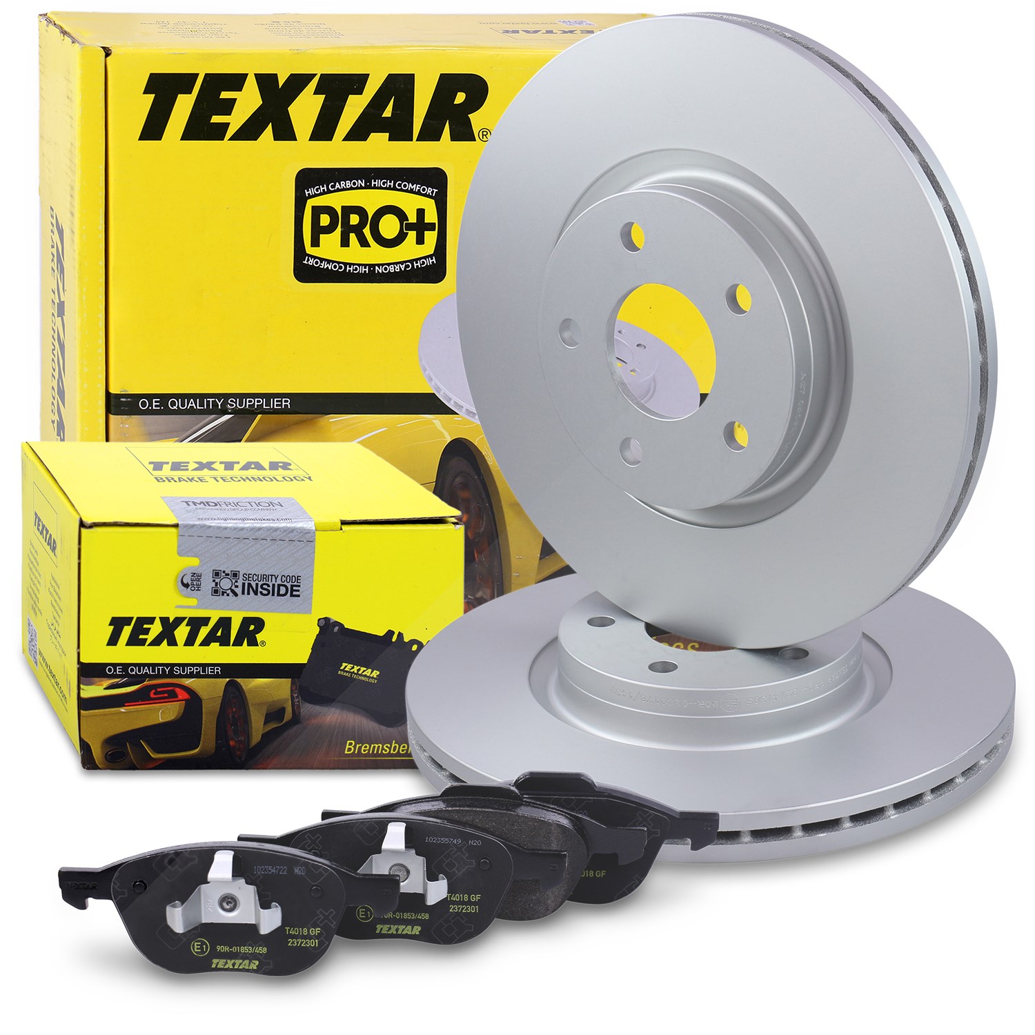 Textar Bremsscheiben + Bremsbeläge vorne [Hersteller-Nr. 40383455] für Ford, Volvo