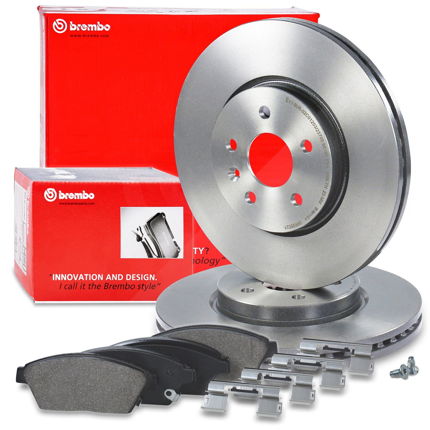 Brembo Bremsscheiben + Bremsbeläge Vorderachse [Hersteller-Nr. 40438686] für Chevrolet, Opel