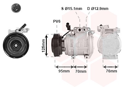 Van Wezel Kompressor, Klimaanlage [Hersteller-Nr. 8301K716] für Kia