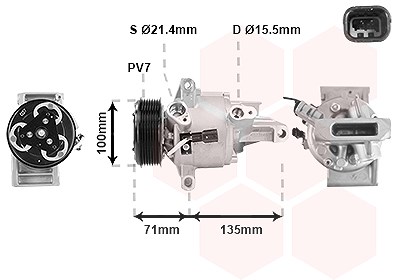 Van Wezel Kompressor, Klimaanlage [Hersteller-Nr. 1501K701] für Dacia, Renault