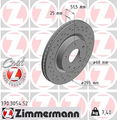 Zimmermann 1x Bremsscheibe [Hersteller-Nr. 370.3054.52] für Mazda