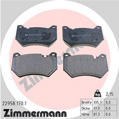 Zimmermann Bremsbelagsatz, Scheibenbremse [Hersteller-Nr. 22958.170.1] für Audi