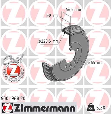 Zimmermann 1x Bremstrommel [Hersteller-Nr. 600.1968.20] für VW, Audi, Skoda, Seat