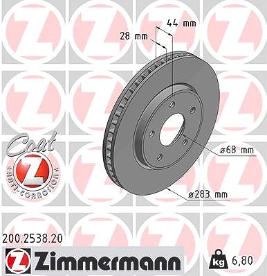 Zimmermann 1x Bremsscheibe [Hersteller-Nr. 200.2538.20] für Nissan