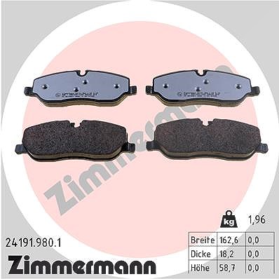 Zimmermann Bremsbeläge vorne (Satz) [Hersteller-Nr. 24191.980.1] für Land Rover