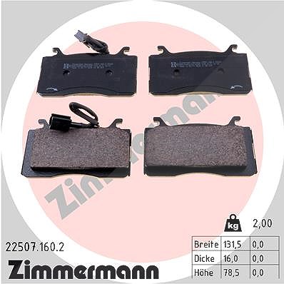 Zimmermann Bremsbelagsatz, Scheibenbremse [Hersteller-Nr. 22507.160.2] für Alfa Romeo