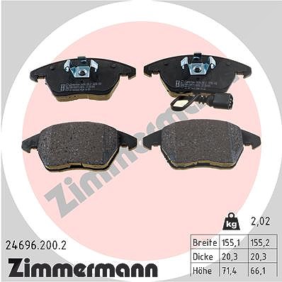 Zimmermann Bremsbelagsatz, Scheibenbremse [Hersteller-Nr. 24696.200.2] für Audi