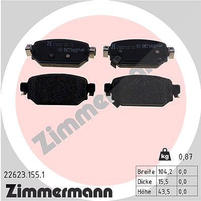 Zimmermann Bremsbelagsatz, Scheibenbremse [Hersteller-Nr. 22623.155.1] für Mazda