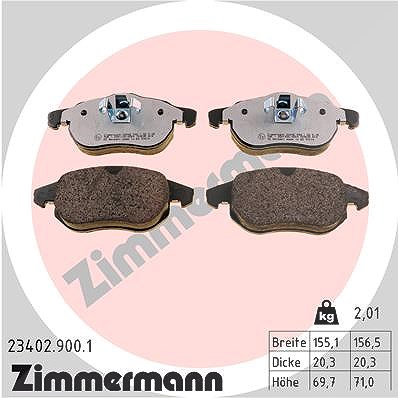 Zimmermann Bremsbelagsatz, Scheibenbremse [Hersteller-Nr. 23402.900.1] für Cadillac, Fiat, Vauxhall, Saab, Opel