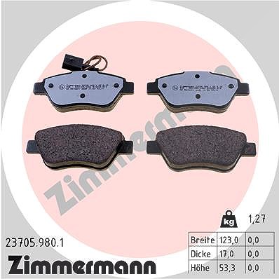 Zimmermann Bremsbelagsatz, Scheibenbremse [Hersteller-Nr. 23705.980.1] für Fiat, Lancia, Alfa Romeo, Citroën, Peugeot