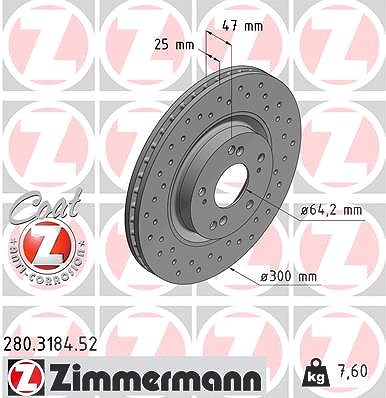 Zimmermann Bremsscheibe [Hersteller-Nr. 280.3184.52] für Honda