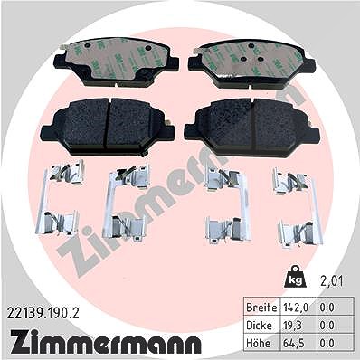 Zimmermann Bremsbelagsatz vorne [Hersteller-Nr. 22139.190.2] für Opel, Vauxhall