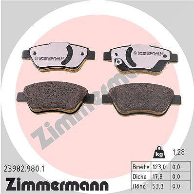 Zimmermann Bremsbelagsatz, Scheibenbremse [Hersteller-Nr. 23982.980.1] für Vauxhall, Opel