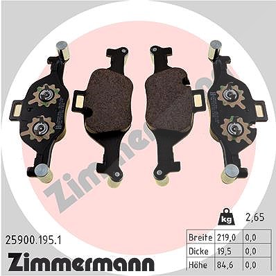 Zimmermann Bremsbelagsatz, Scheibenbremse [Hersteller-Nr. 25900.195.1] für BMW