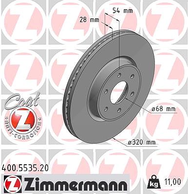 Zimmermann 1x Bremsscheibe [Hersteller-Nr. 400.5535.20] für Mercedes-Benz, Nissan