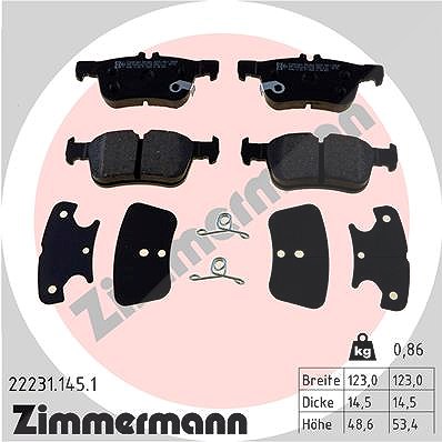 Zimmermann Bremsbelagsatz, Scheibenbremse [Hersteller-Nr. 22231.145.1] für Ford
