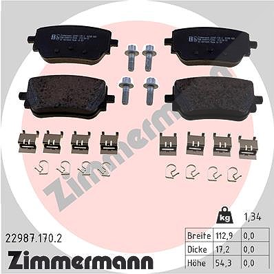 Zimmermann Bremsbelagsatz, Scheibenbremse [Hersteller-Nr. 22987.170.2] für Mercedes-Benz