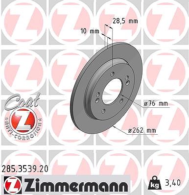 Zimmermann 1x Bremsscheibe [Hersteller-Nr. 285.3539.20] für Hyundai