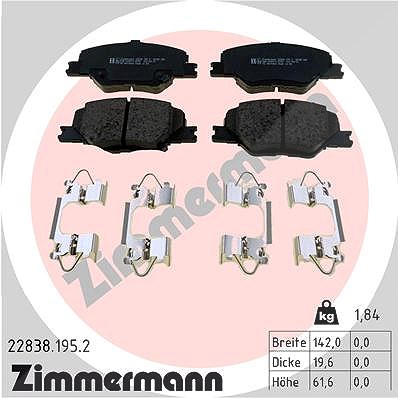 Zimmermann Bremsbeläge vorne (Satz) [Hersteller-Nr. 22838.195.2] für Vauxhall, Opel