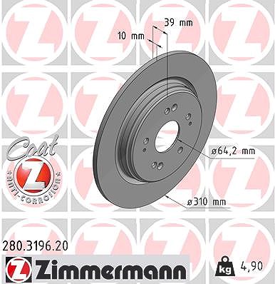 Zimmermann 1x Bremsscheibe [Hersteller-Nr. 280.3196.20] für Honda