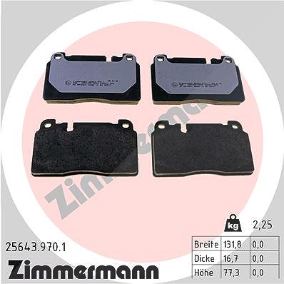 Zimmermann Bremsbelagsatz, Scheibenbremse [Hersteller-Nr. 25643.970.1] für Audi, Porsche