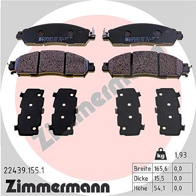 Zimmermann Bremsbelagsatz, Scheibenbremse [Hersteller-Nr. 22439.155.1] für Nissan