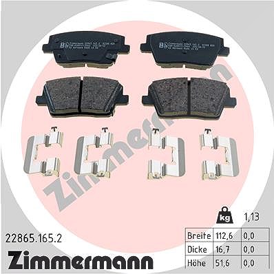 Zimmermann Bremsbelagsatz, Scheibenbremse [Hersteller-Nr. 22865.165.2] für Hyundai