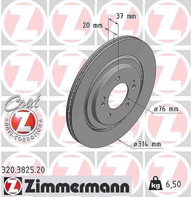 Zimmermann 1x Bremsscheibe [Hersteller-Nr. 320.3825.20] für Kia