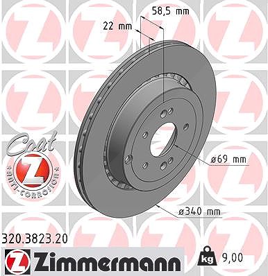 Zimmermann 1x Bremsscheibe [Hersteller-Nr. 320.3823.20] für Kia, Genesis