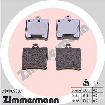 Zimmermann Bremsbelagsatz, Scheibenbremse [Hersteller-Nr. 21919.950.1] für Chrysler, Mercedes-Benz