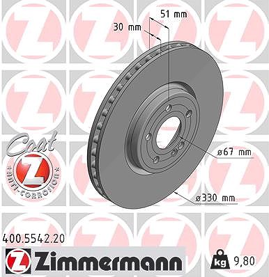 Zimmermann Bremsscheibe [Hersteller-Nr. 400.5542.20] für Mercedes-Benz
