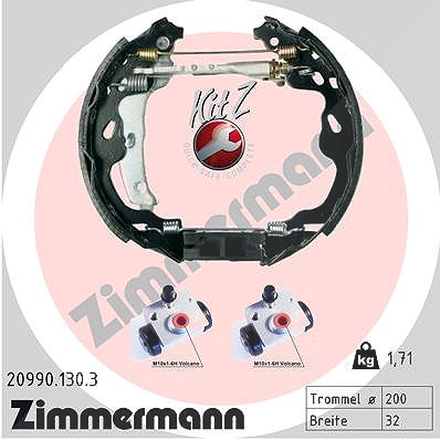 Zimmermann Bremsbackensatz [Hersteller-Nr. 20990.130.3] für Peugeot, Citroën, Toyota