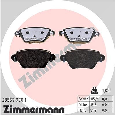 Zimmermann Bremsbelagsatz, Scheibenbremse [Hersteller-Nr. 23557.970.1] für Renault, Ford, Jaguar