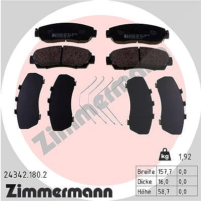 Zimmermann Bremsbelagsatz, Scheibenbremse [Hersteller-Nr. 24342.180.2] für Honda