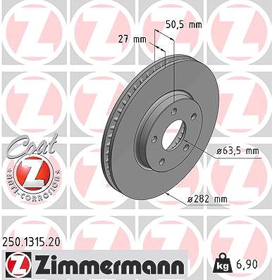 Zimmermann Bremsscheibe [Hersteller-Nr. 250.1315.20] für Ford
