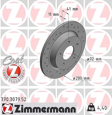 Zimmermann 1x Bremsscheibe [Hersteller-Nr. 370.3079.52] für Mazda