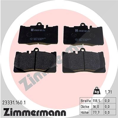 Zimmermann Bremsbelagsatz, Scheibenbremse [Hersteller-Nr. 23331.160.1] für Lexus