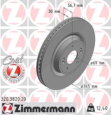 Zimmermann 1x Bremsscheibe [Hersteller-Nr. 320.3820.20] für Kia