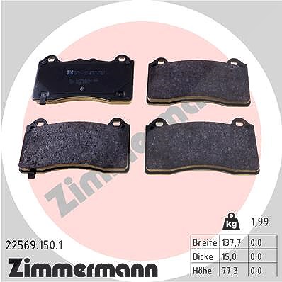 Zimmermann Bremsbelagsatz, Scheibenbremse [Hersteller-Nr. 22569.150.1] für Ford