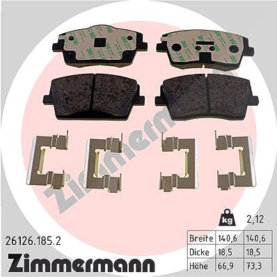 Zimmermann Bremsbelagsatz, Scheibenbremse [Hersteller-Nr. 26126.185.2] für Lynk & Co, Volvo