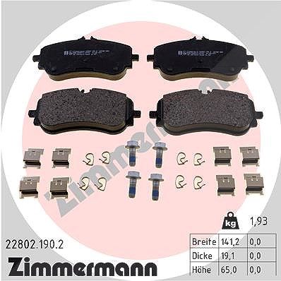 Zimmermann Bremsbelagsatz, Scheibenbremse [Hersteller-Nr. 22802.190.2] für Man, VW