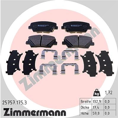 Zimmermann Bremsbelagsatz, Scheibenbremse [Hersteller-Nr. 25757.175.3] für Kia, Hyundai