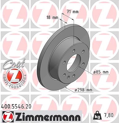 Zimmermann 1x Bremsscheibe [Hersteller-Nr. 400.5546.20] für Mercedes-Benz